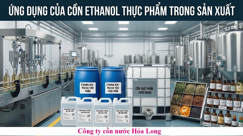Cồn Ethanol Thực Phẩm Số Lượng Lớn – Giải Pháp Nguyên Liệu Ổn Định Cho Doanh Nghiệp